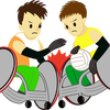 車いすバスケットボールのイメージイラスト(フリー素材より)