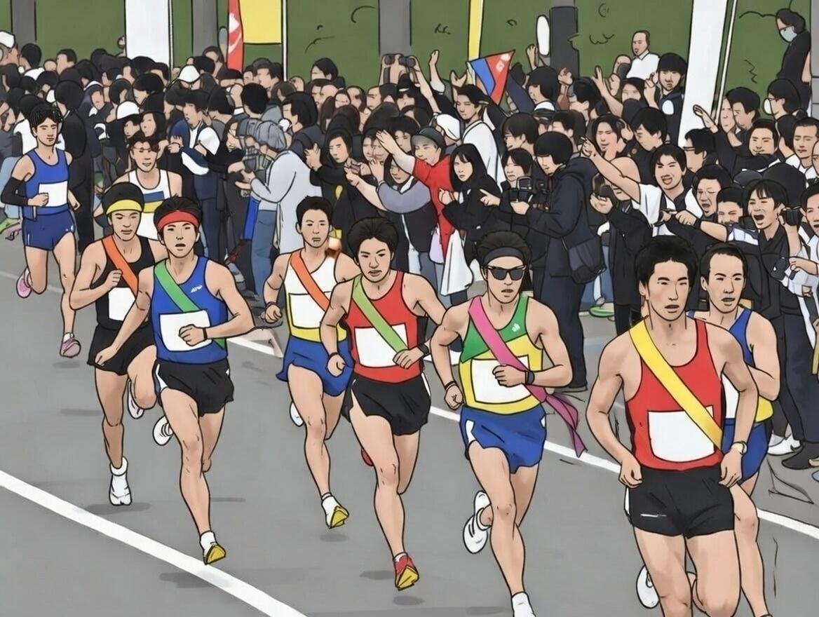 箱根駅伝のイメージ(AIで作成)